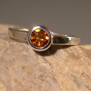 Citrine Sunflower Ring, Sunflower Ring, Sterling Silver