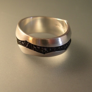 River Ring, River Wedding Band, Sterling Silver image 3