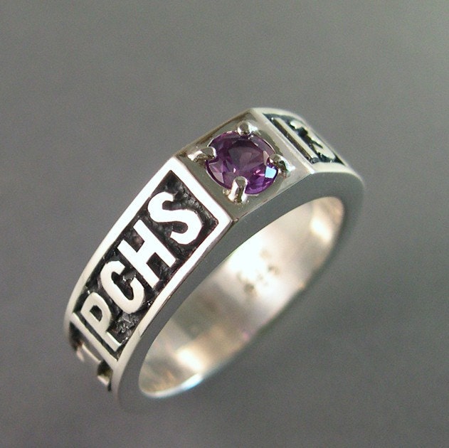 Class Ring Custom Made, Hand Carved Class Ring, Sterling Silver - Etsy