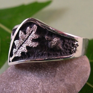 Eichel Blatt, Eichel Ring, Sterling Silber