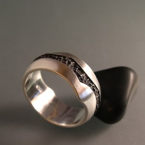 River Ring, River Wedding Band, Sterling Silver image 1