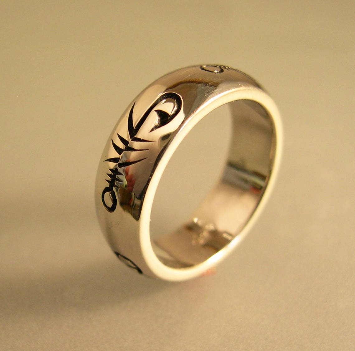 Fly Fishing Ring 14k White Gold Fly Fishing Ring Fishing Etsy