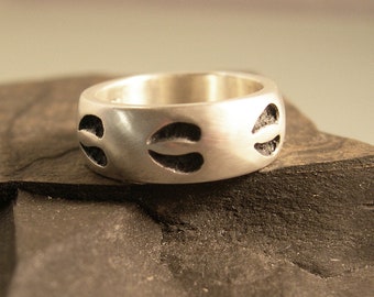 Elk Track Ring, Elk Track Jewelry,Hunters Elk Track Ring, Elk Track Wedding Band, Elk Track Silver Band