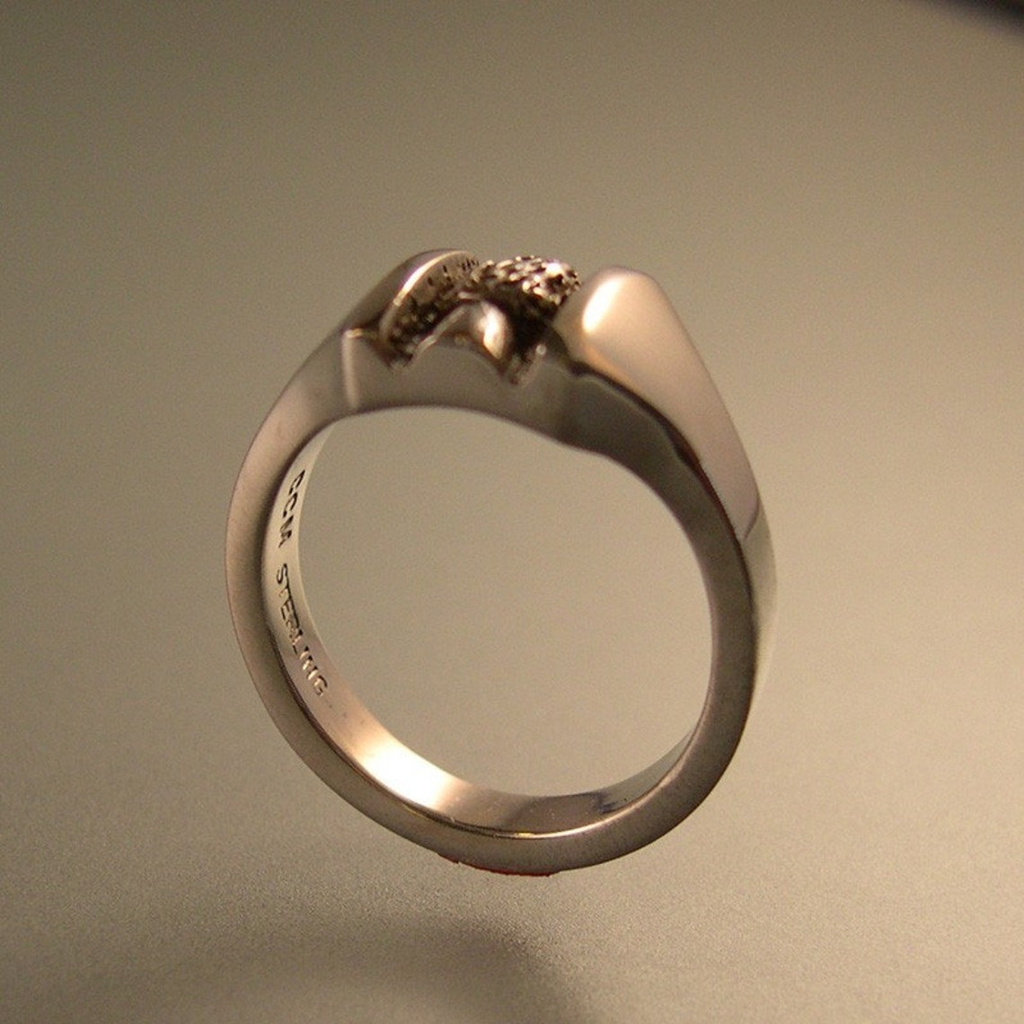 Morel Mushroom Ring Mushroom Ring Morel Jewelry Sterling Etsy