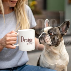 Family and Pet - Photo Mug Mockup | 11oz White Mug Mockup | Ready to Use, Dog Mama Mug Mockup - Mug Display | Add to cart now! 25% OFF