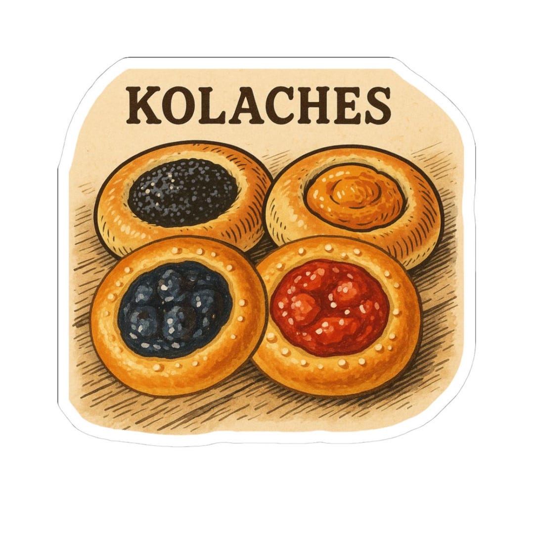 Kolaches Pastry Illustration Sticker | Kiss-cut Sticker - Etsy