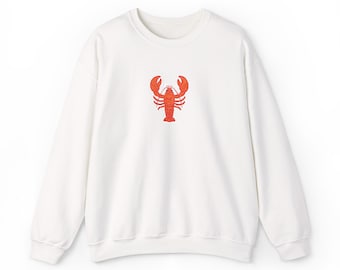 Embroidered Lobster Sweatshirt: Coastal Nautical Style - Cape Cod