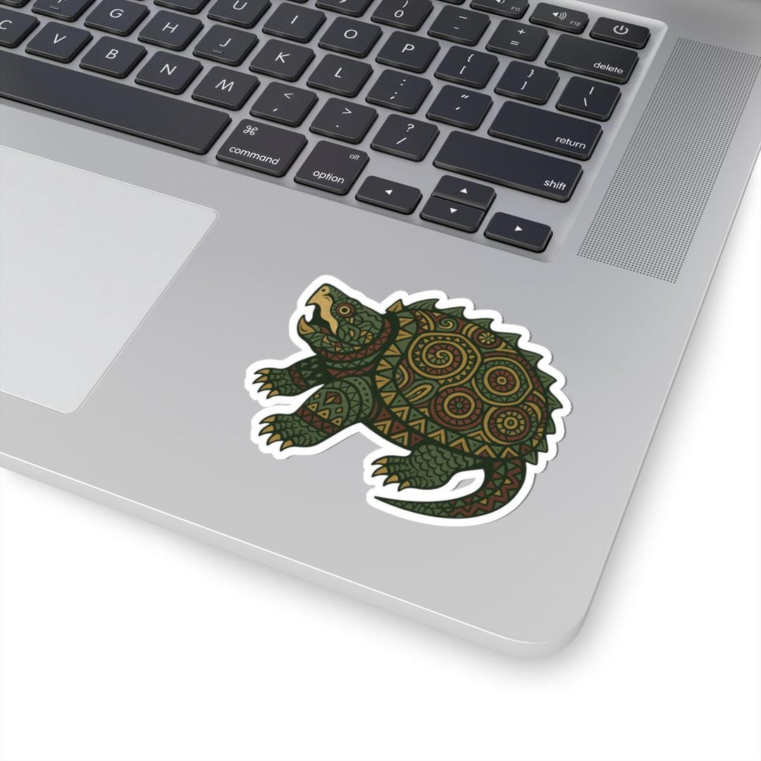 Tribal Spiky Turtle Sticker | Kiss-cut Vinyl Laptop Decal - Etsy