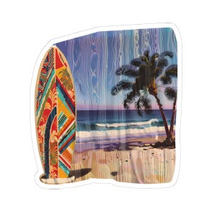 Tropical Surf Sticker