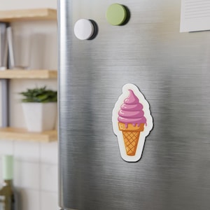 Cute Ice Cream Cone Die-Cut Magnets | Fun Fridge Decor, Gift for Ice Cream Lovers, Summer Vibe, Colorful Kitchen Accessories