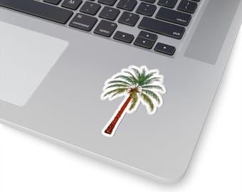 Tropical Palm Tree Sticker: Glossy Vinyl Decal, Summer Beach Vibes