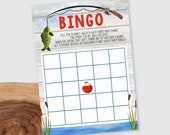 Fishing Baby Shower Printable Bingo Card, Shower Games, Gone Fishing, REEL Excited Baby Boy Shower, Catch the Joy, It's a Boy Shower