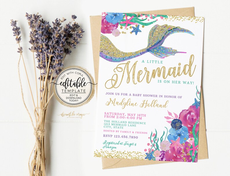 the little mermaid baby shower theme