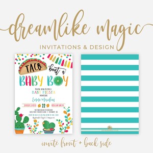 Taco 'bout a Baby Boy Shower Fiesta Invitation Bundle, Printable Editable Template, Diaper Raffle Card, Bring a Book Request Card Inserts image 4
