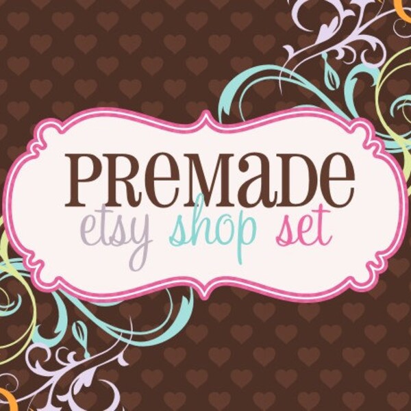 Sweet Colorful Brush Strokes- Premade Etsy Set