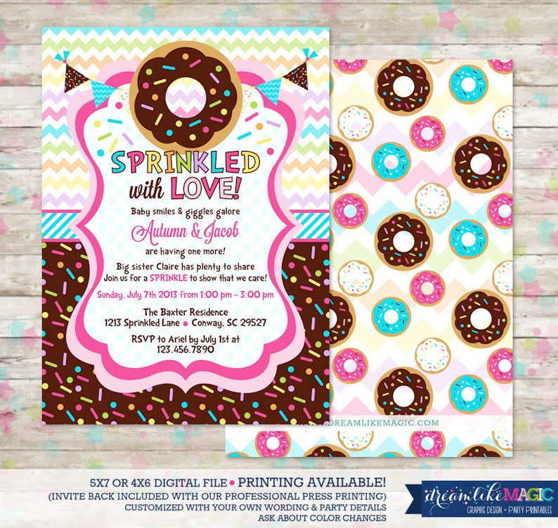 Baby Sprinkle Donut Baby Shower Invitation with Donuts and Etsy
