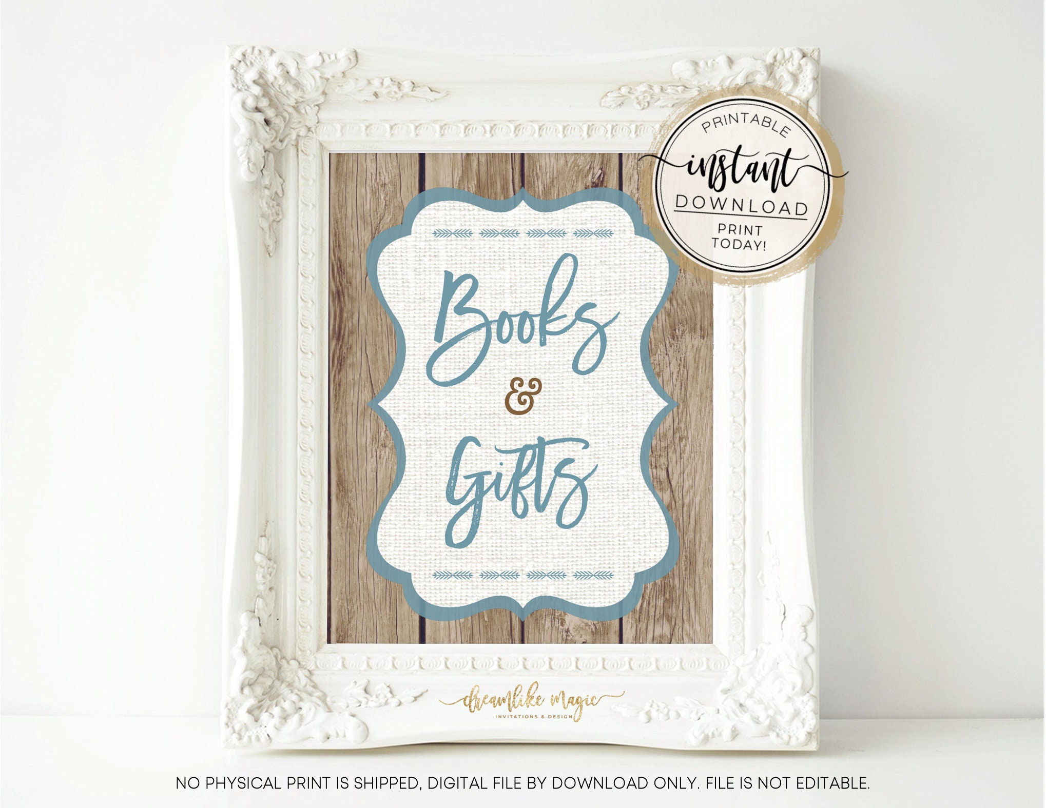 Books and Gifts Table Sign Printable Gift Table Sign Baby Etsy
