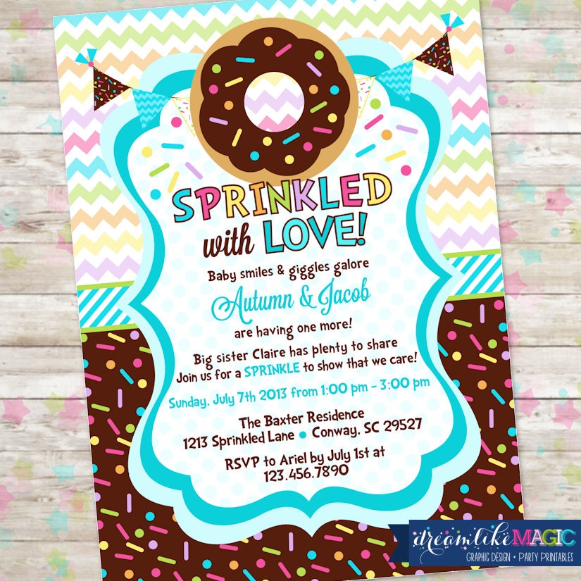 Baby Sprinkle Donut Baby Shower Invitation with Donuts and Etsy