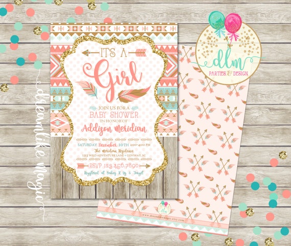 aztec baby shower invitations