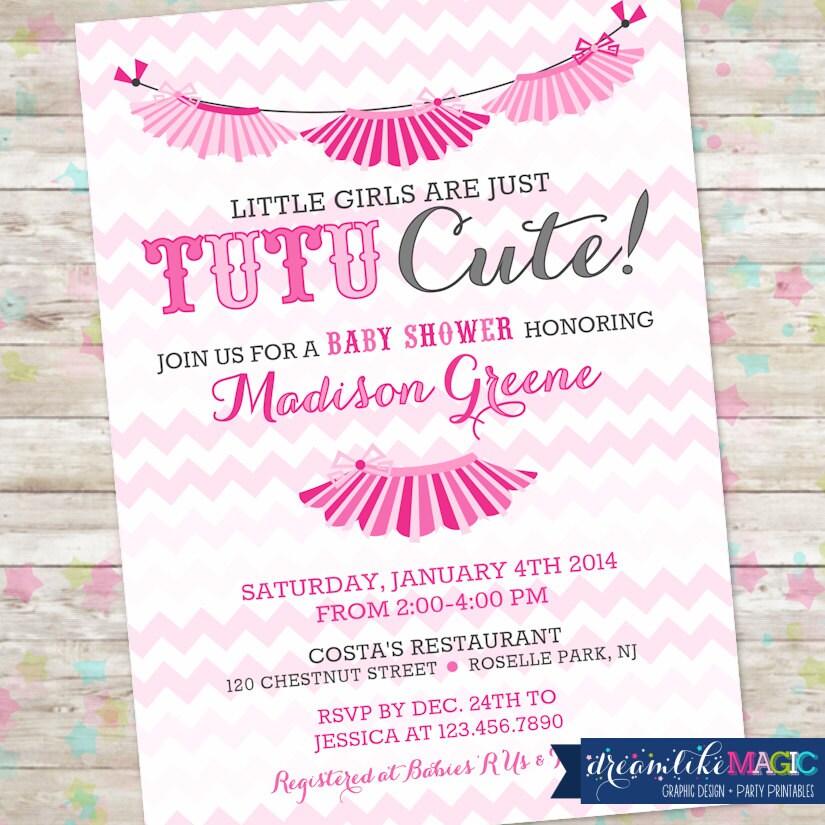 Tutu Baby Shower Invitations 4