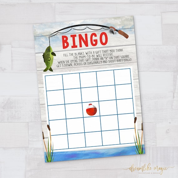 Fishing Baby Shower Printable Bingo Card, Shower Games, Gone Fishing, REEL  Excited Baby Boy Shower, Catch the Joy, It's a Boy Shower