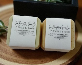 Fall Guest Soap Duo: Apple Sage & Harvest Spice - Shea Butter Soaps