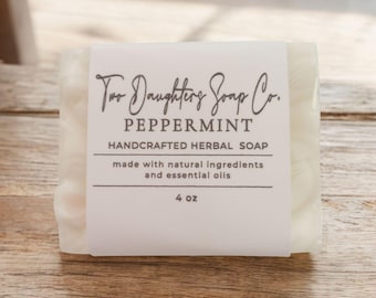 Peppermint Swirl Top 4oz Bar Soap