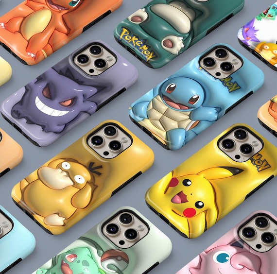 Hard Shell-3D Visual Effect Pokémon Phone Case,Gengar Case For iPhone 17 16 15 14 13 12 11 Pro ProMax Air,Galaxy S25 S24 S23 S22 Ultra Plus