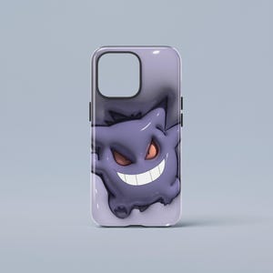 Hard Shell-3D Visual Effect Pokémon Phone Case,Gengar Case For iPhone 16 15 14 13 12 11 Pro ProMax X XS,Galaxy S25 S24 S23 S22 Ultra Plus