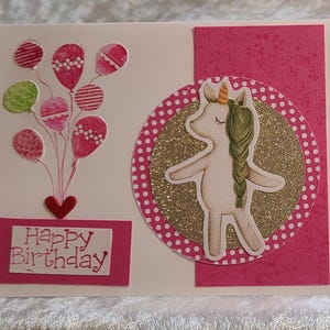 Kleines Mädchen Einhorn alles Gute zum Geburtstag Karte
