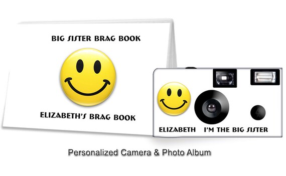 I'm The Big Sister Camera and Photo Album Set -SMILEY FACE - can be PERSONALIZED Il_570xn
