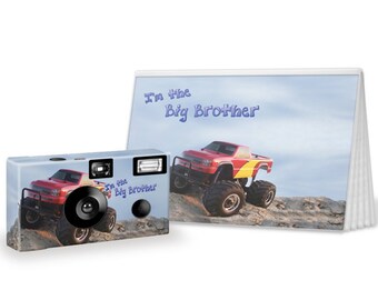 Monster Truck I'm The Big Brother Camera and Photo Album Set -- single use camera -- can be Personalized - Big Brother Gift