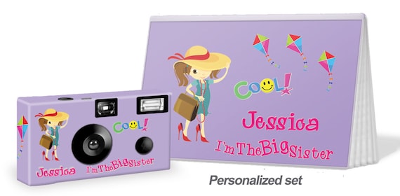 I'm The Big Sister Camera and Photo Album Set-in LAVENDER--- can be personalized with child's name - free options - big sister gift (PK625) Il_570xn