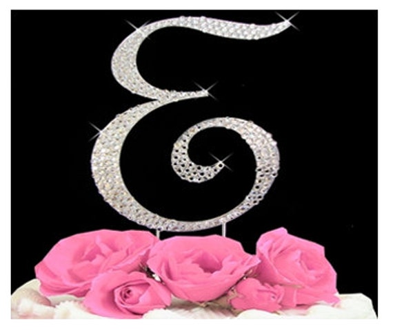 Swarovski Crystal Cake Topper - Letter E -- Swarovsky Rhinestone Cake Topper, Wedding, Birthday, Anniversary, Monogram, crystals cake topper Il_570xn