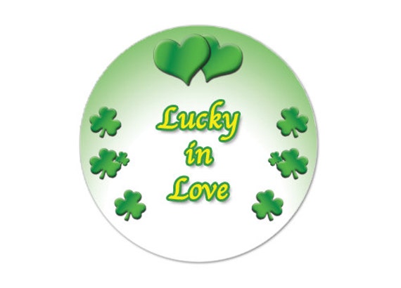 Lucky in Love-3 Sizes 12 round stickers/labels-FREE | Etsy