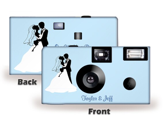 20 cameras-Newlyweds in Silhouette Disposable (single use) Cameras with FUJI color film--PERSONALIZE-wedding anniversary (50409) Il_570xn