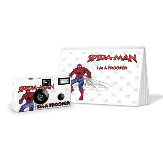 I'm a Trooper Spidaman Camera and Photo Album Set - single use camera -- can be personalized with child's name (PK107) Il_570xn