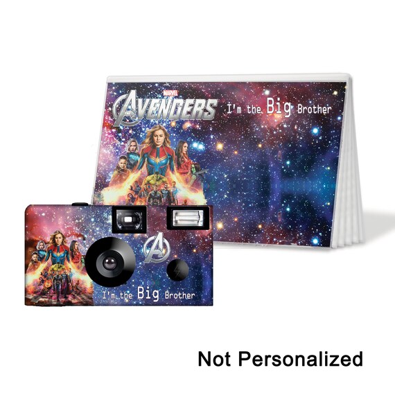 Avengers Endgame Captain Marvel Camera and Photo Album Set-PERSONALIZE-Big Sister Gift, Big Brother, Birthday Gift - FREE options (PK901) Il_570xn