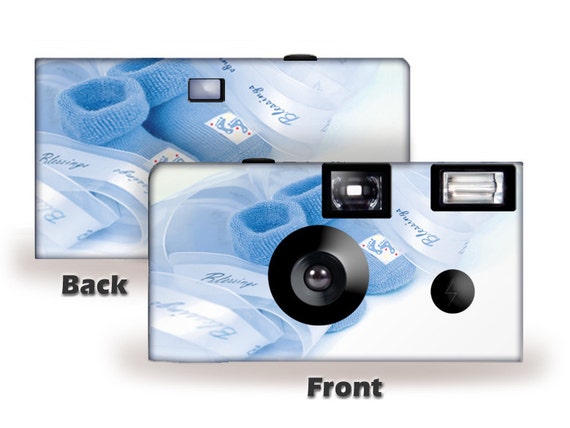 10 cameras-Baby Boy Booties Disposable Cameras -- It's A Boy - FUJI color film/flash --PERSONALIZE - baby shower favor (F51095) Il_570xn