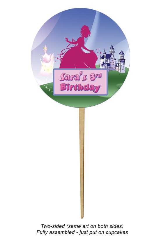 Enchanted Princess Birthday Cupcake Toppers - FREE PERSONALIZATION, party favors Il_570xn