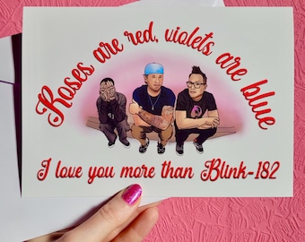 Blink-182 Fans Pop Punk Anniversary & Valentine Card | 2000s Punk Rock Anniversary | Funny Love Card for Music Y2K | Large, bold A5 card