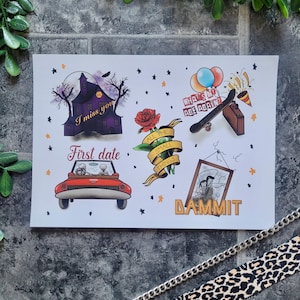Pop Punk Tattoo Flash Art / Y2K Nostalgia Print / Alternative Music Wall Art / 2000s Punk Rock Art Print / Alternative Tattoo Flash Sheet