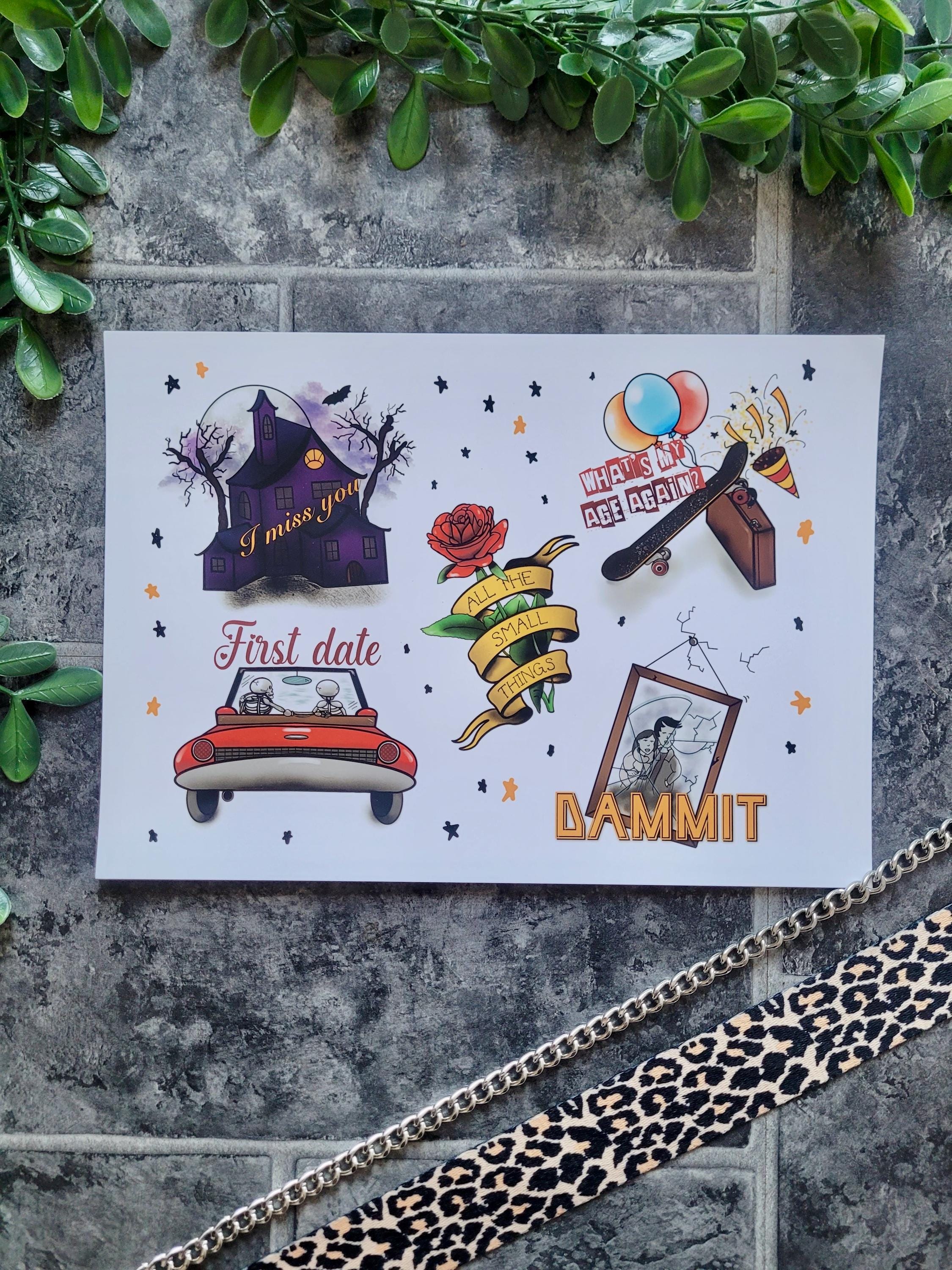 Emo band tattoo flash - Etsy Österreich, image size:2250x3000