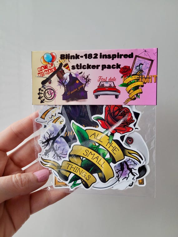 Pop Punk Sticker Pack | Tattoo-Inspired Vinyl Stickers | Y2K Nostalgia & Alternative Art | Pop Punk Die-Cut Stickers | Skater and Emo Decor