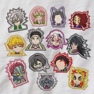 Demon Slayer Embroidered Patch, Kimetsu no Yaiba Characters Sew On for Jackets, Hats, Bags, Uniforms Anime Lover, Gift For Him EPH600-630