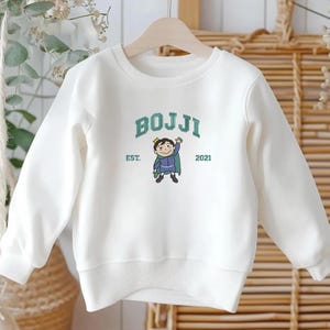 KIDS Bojji Ousama Ranking Embroidered Sweatshirt, Cute Bojji Anime Character, Gift for Son & Boys, Youth Cartoon Style ESH4183