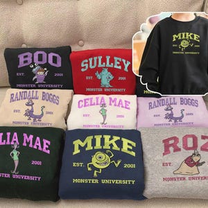 Monstersinc Sully Boo Mike Roz Sulley Youth Embroidered Sweatshirt Cartoon, Monsters University, Birthday Kids Gift ESH4326-4331