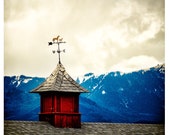 To The West - Weather Vane Photograph - Rustic Art - Mountain Landscape Photography - Country Architecture - Colorado Photo
