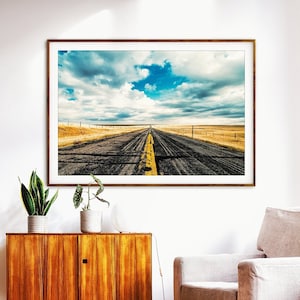 I Come From Nowhere - Minimalist Landscape Photography - Open Road Photo Print - American West Travel Photograph - Farmhouse Wall Art Decor