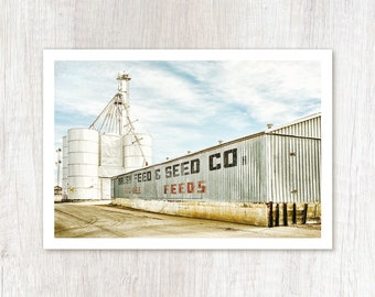 Feed & Seed - Farm Art Photograph - Rural Country Feed Store Photo Print - Silo Photograph - Rustic Farmhouse Decor - Colorado Photography